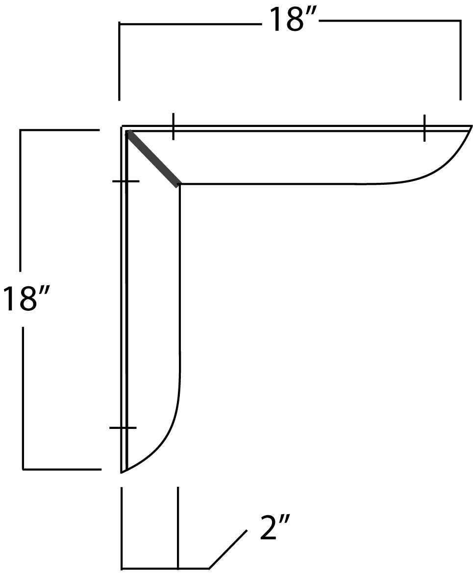 EH Countertop Support Bracket with Rounded Ends - Image 2
